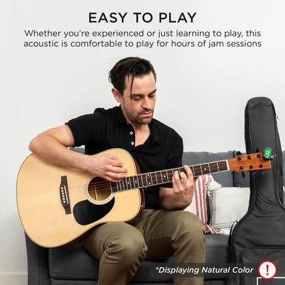 Best Choice Products 41In Full Size All-Wood Acoustic Guitar Starter Kit W/ Gig Bag, Pick, Strap, Rag